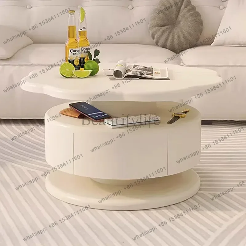 LJY Unique Glamour Coffee Table Creative Trendy Italian Minimalist Side Table Light Luxury Quality Mesa Living Room Furniture
