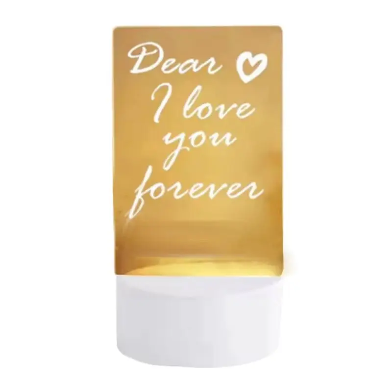 AEE8-Diy Drawing Board LED Acrylic Message Board With Pen Erasable Children's Drawing Letter Message Board Night Lamp