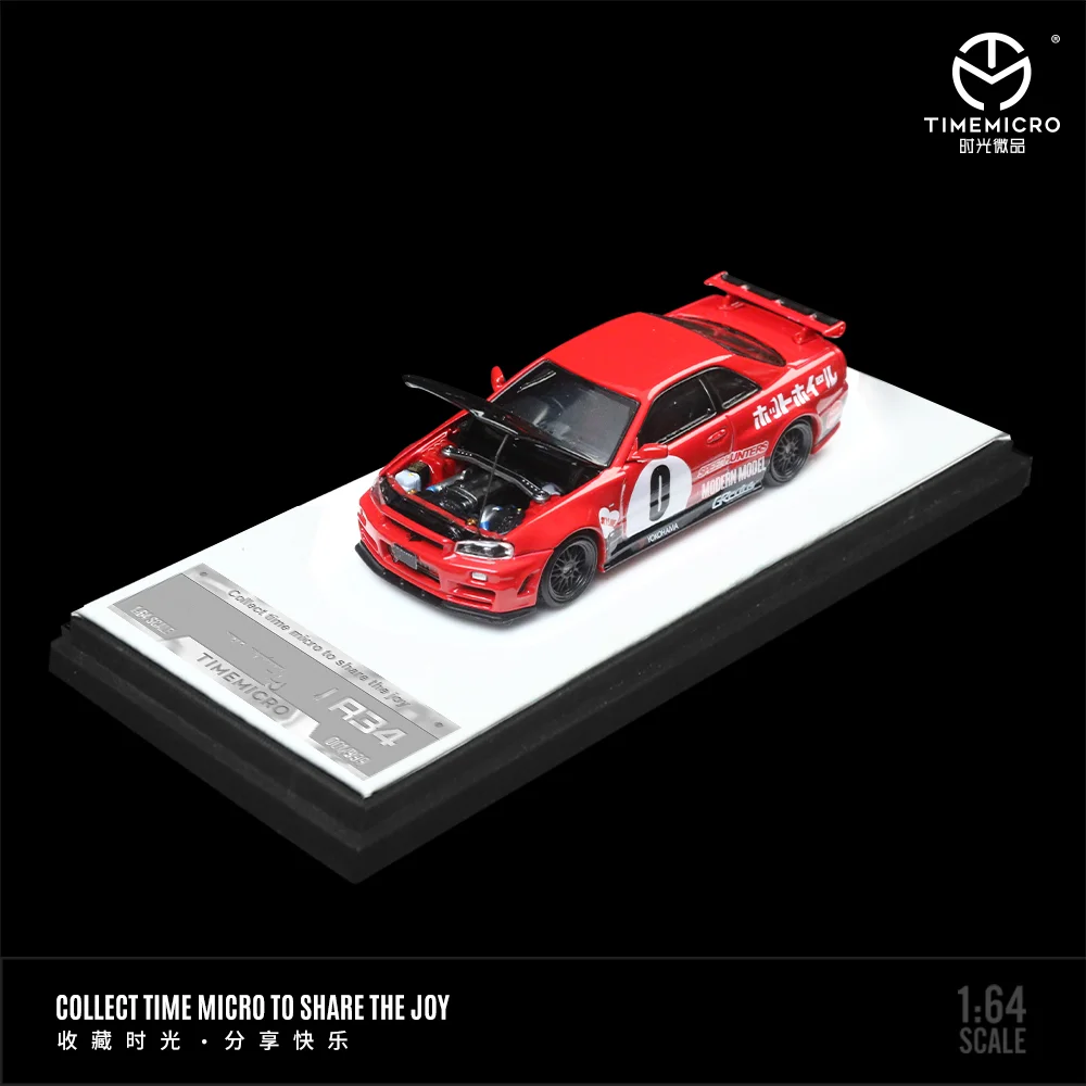 TIME MICRO 1:64 GTR34  Painting Alloy Car Model Model Car Collection& Display& Gift