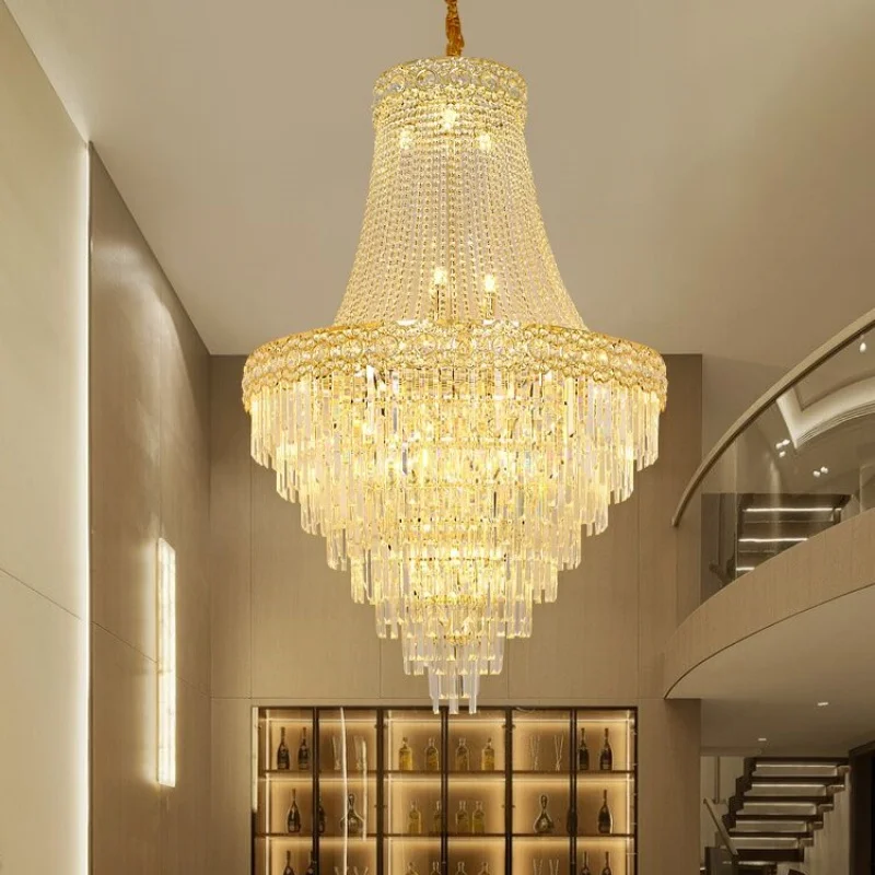 

American Light Luxury Crystal Chandelier Living Room Dining Room LED Chandelier Simple Modern Luxury Villa European Chandelier