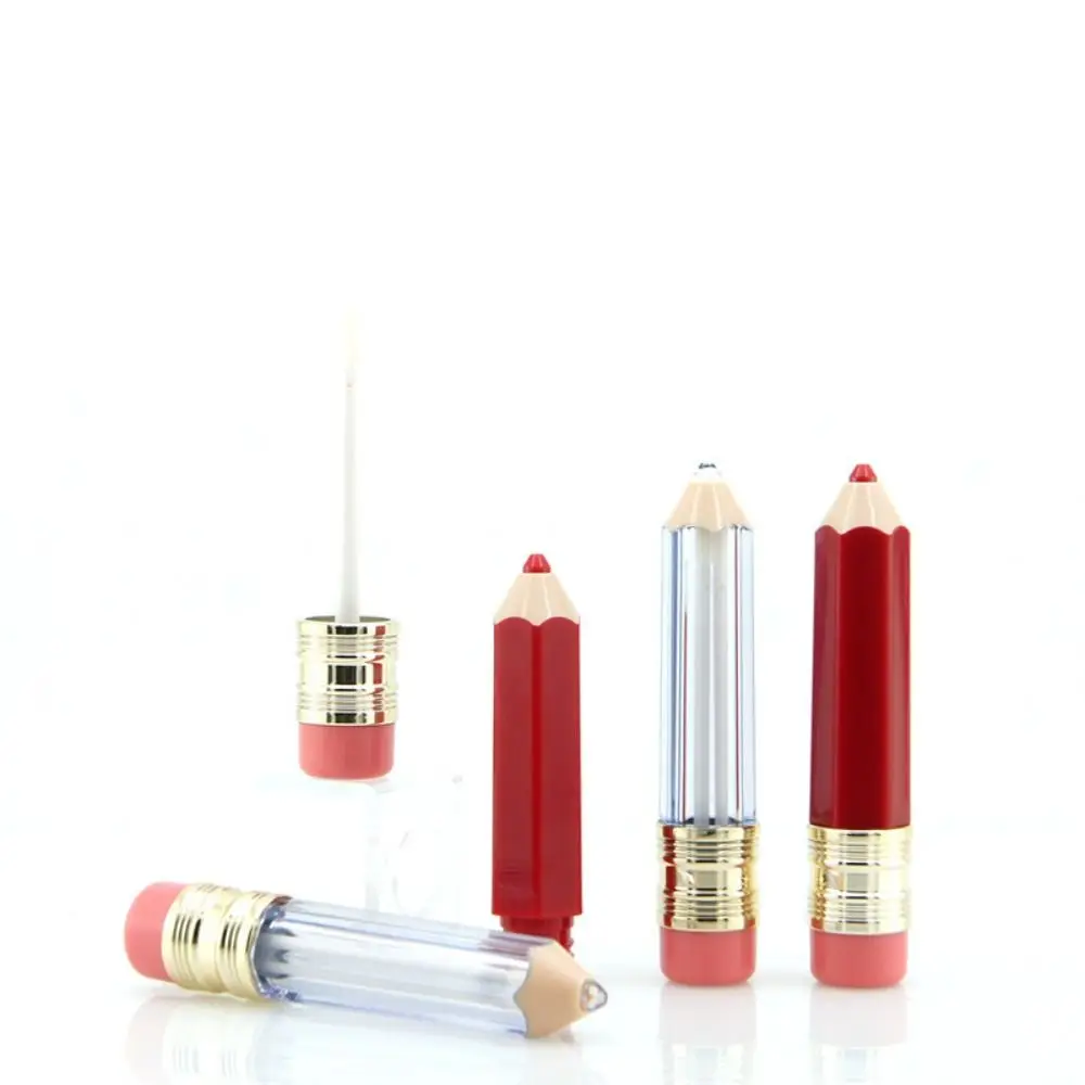 Portable 5ml Lipgloss Tube Pencil Shape Mini Sample Vials Empty Plastic Lipstick Tube Women