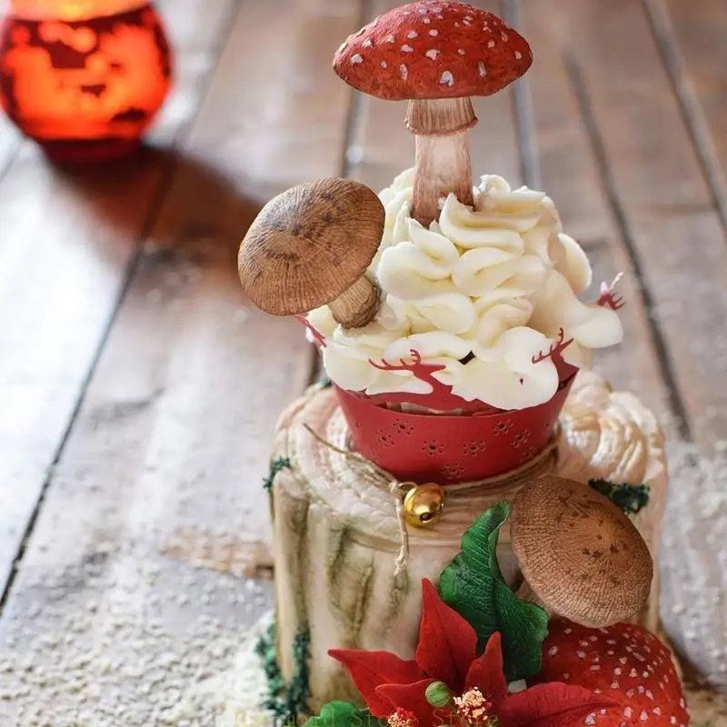 

C71B Mushroom Cake Decoration Epoxy Resin Mold Fondant Chocolate Baking Ornaments Silicone Mould DIY Crafts Casting Tool