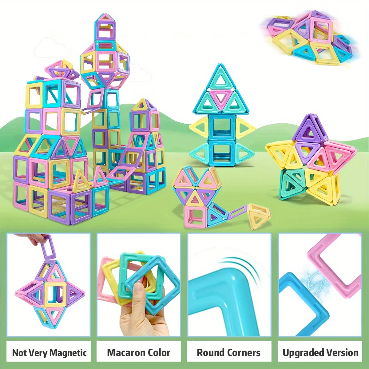 Magnetische bouwsteenset, STEM-speelgoed Geschikt voor kinderen, magnetisch speelgoed voor educatieve puzzel voor kinderen en verjaardagscadeau bouwen