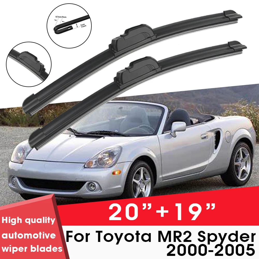 

Car Wiper Blade Blades For Toyota MR2 Spyder 2000-2005 20"+19"Windshield Windscreen Clean Rubber Silicon Cars Wipers Accessories