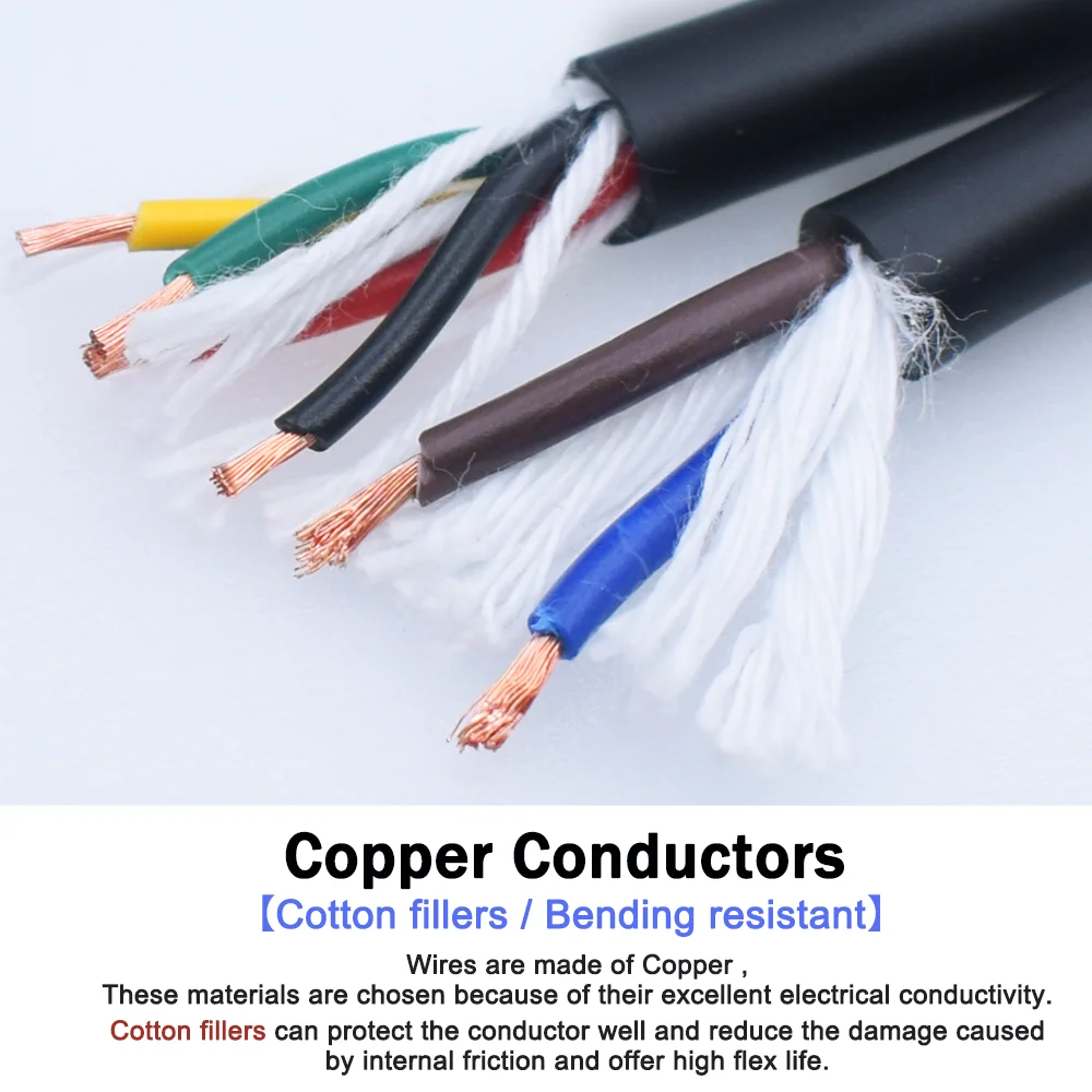 Spring Spiral Power Cable PUR Polyurethane Jacket Retractable Cord 2/3/4/5/6/7/8Core FlexibleTensile Extened Signal Control Wire
