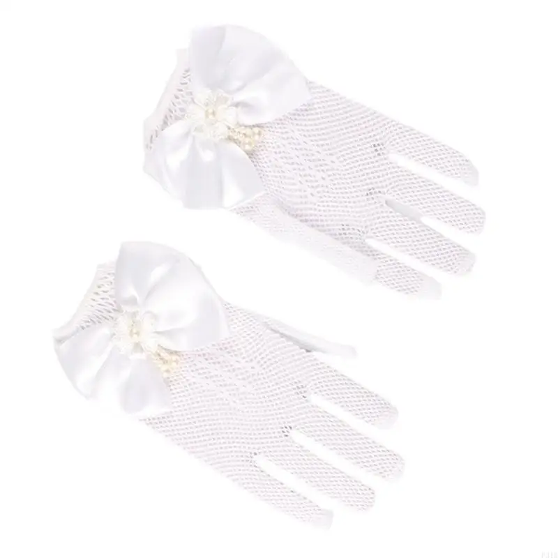 

Stylish Infant Gloves for Girls with Intricate Lace Detail, Breathable Gloves for Weddings and Celebrations P31B