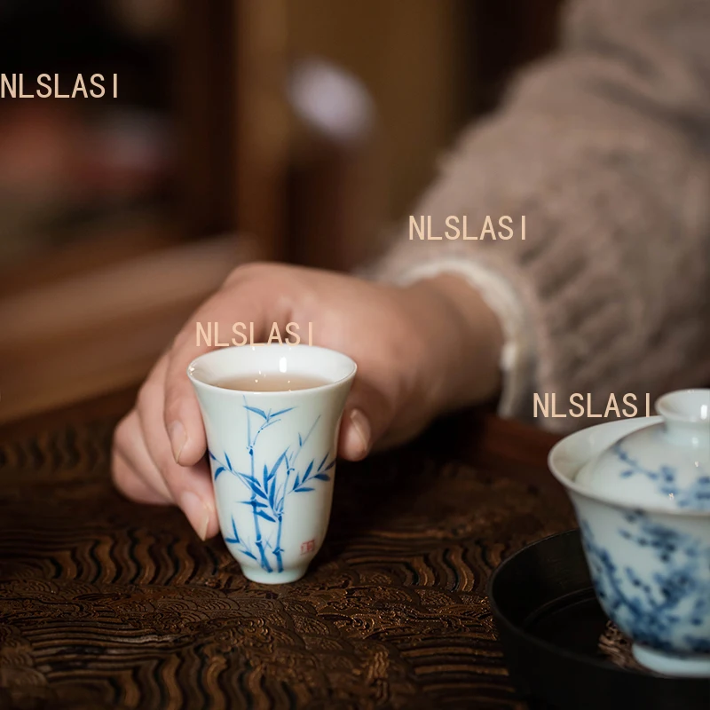High End Hand-painted Fragrance Cup, Small Tea Cup, Household Ceramic Master Cup Ceramic Personal Kung Fu Tea Cups