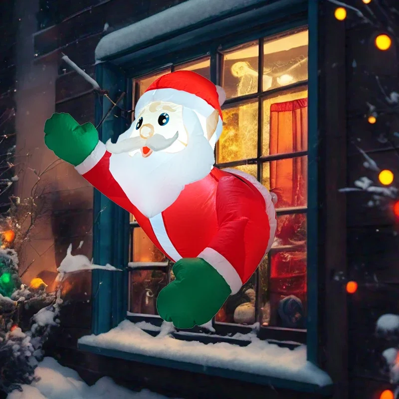 Рождественские украшения 2,6 фута, надувной Санта-Клаус, забавные игрушки, украшения для домашнего двора со светодиодным декором, рождественский уличный декор, игрушка
