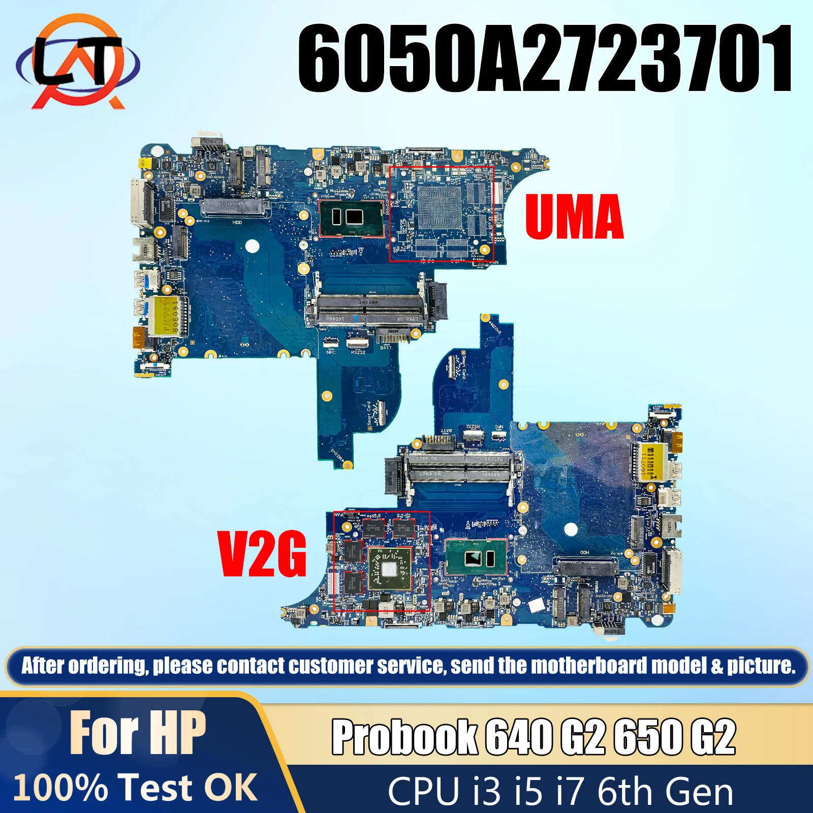 

6050A2723701 Laptop Motherboard For HP Probook 640 650 G2 Mainboard 840713-601 216-0868030 Core I3 I5 I7