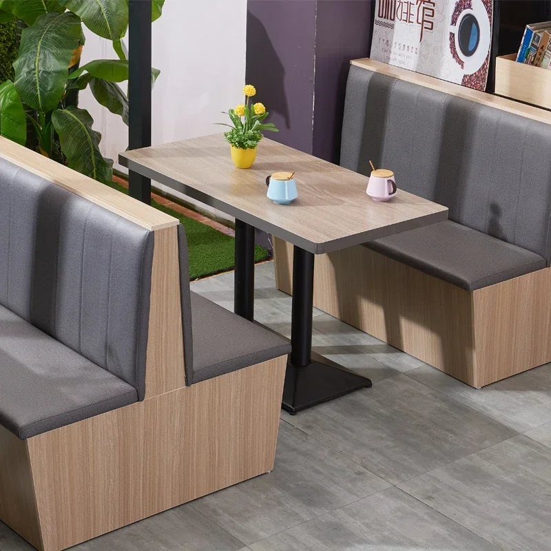 Dining booth sofa milk tea shop shop modern simple fast food table and chair hamburger restaurant sofa table and chair