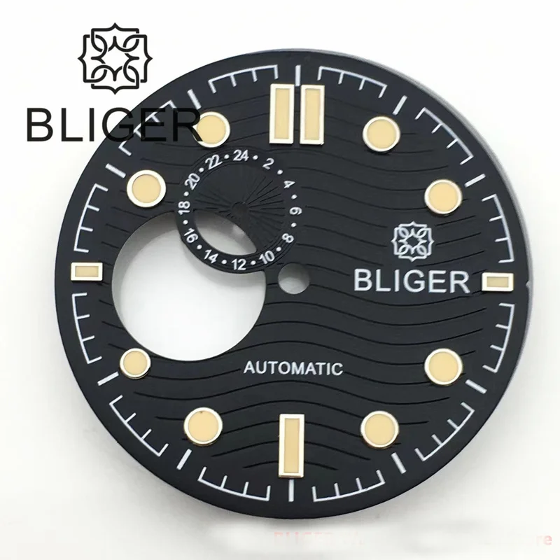 BLIGER NH37 NH39 Watch Dial 29mm Blue Black White Dial Green Luminous FIT 40mm /41mm/43mm Watch Case