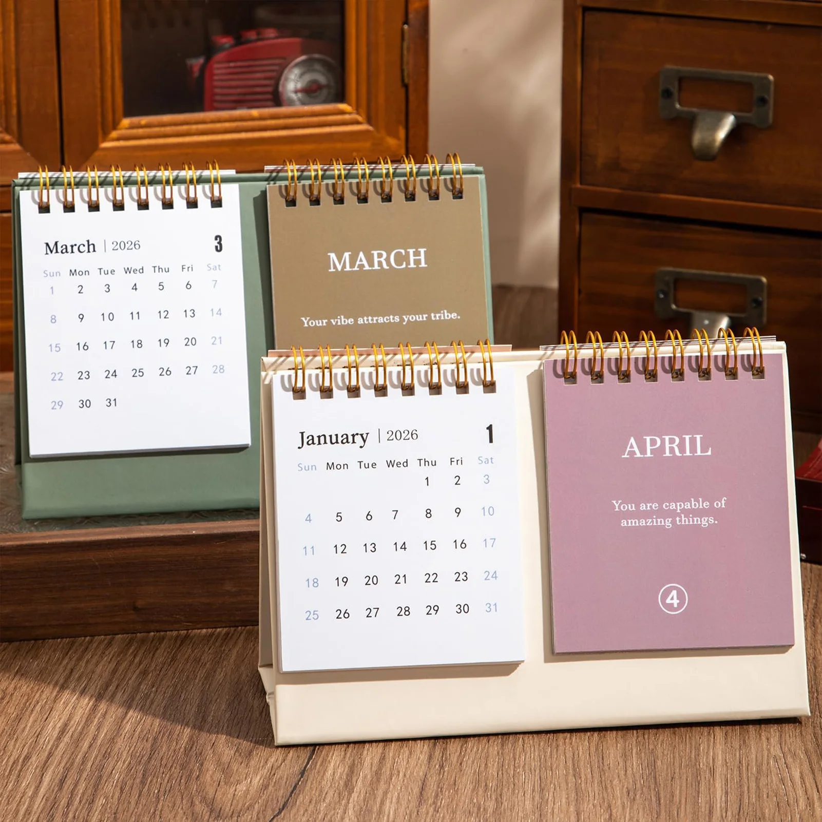 

Motivational Desk Calendar 2026 with Inspirational Quotes Daily Planning Office Desktop Organizer Small Decoration Gift