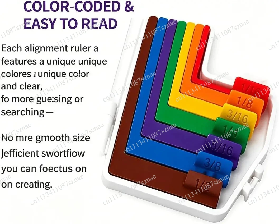 Color Coded Paper Crafting Alignment Tools 7 Pcs with Case, Precision Guides Set for Card Making Scrapbooking and DIY