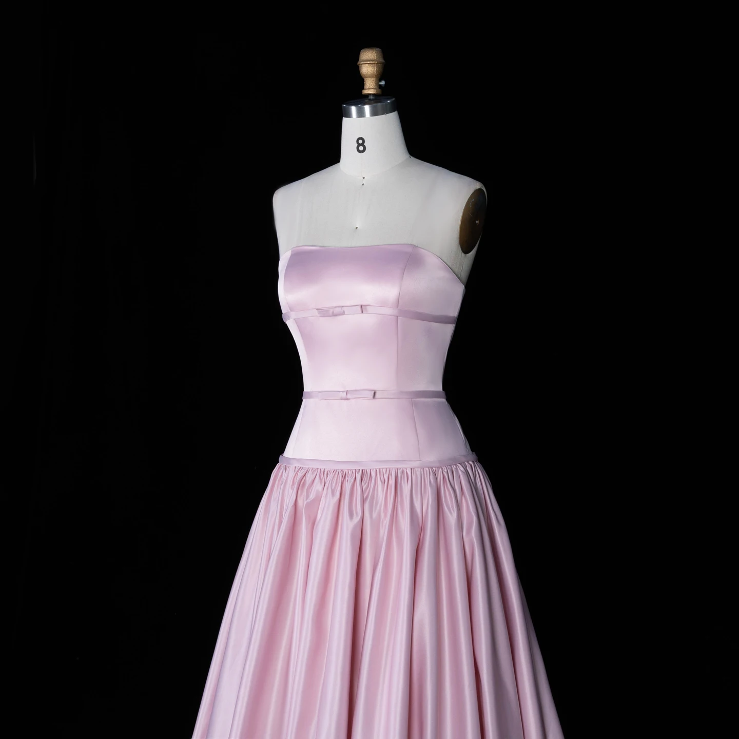 Sharon Said Arabisches Dubai Luxus Rosa Plissiertes Trägerloses Abendkleid A-Linie Saudi-Arabien Formelle Partykleider SF022 Maßanfertigung – Detail 12