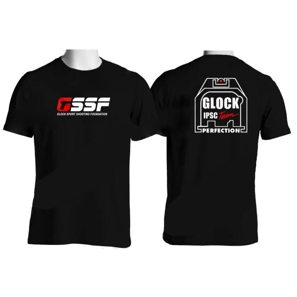 GLOCK IPSC Tactical Army Fan Club Outdoor Training Competition Short Sleeve T-shirt Crew Neck 100% Cotton Loose Tops Tee