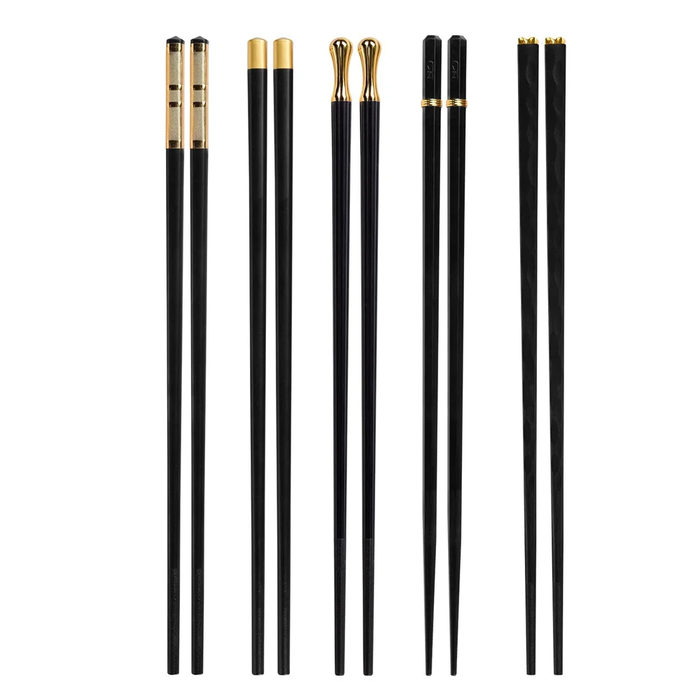 5 Pairs Non -Slip Fiberglass Chopsticks Reusable Multi-Style Chopstick Set Multipack Fancy Chopsticks