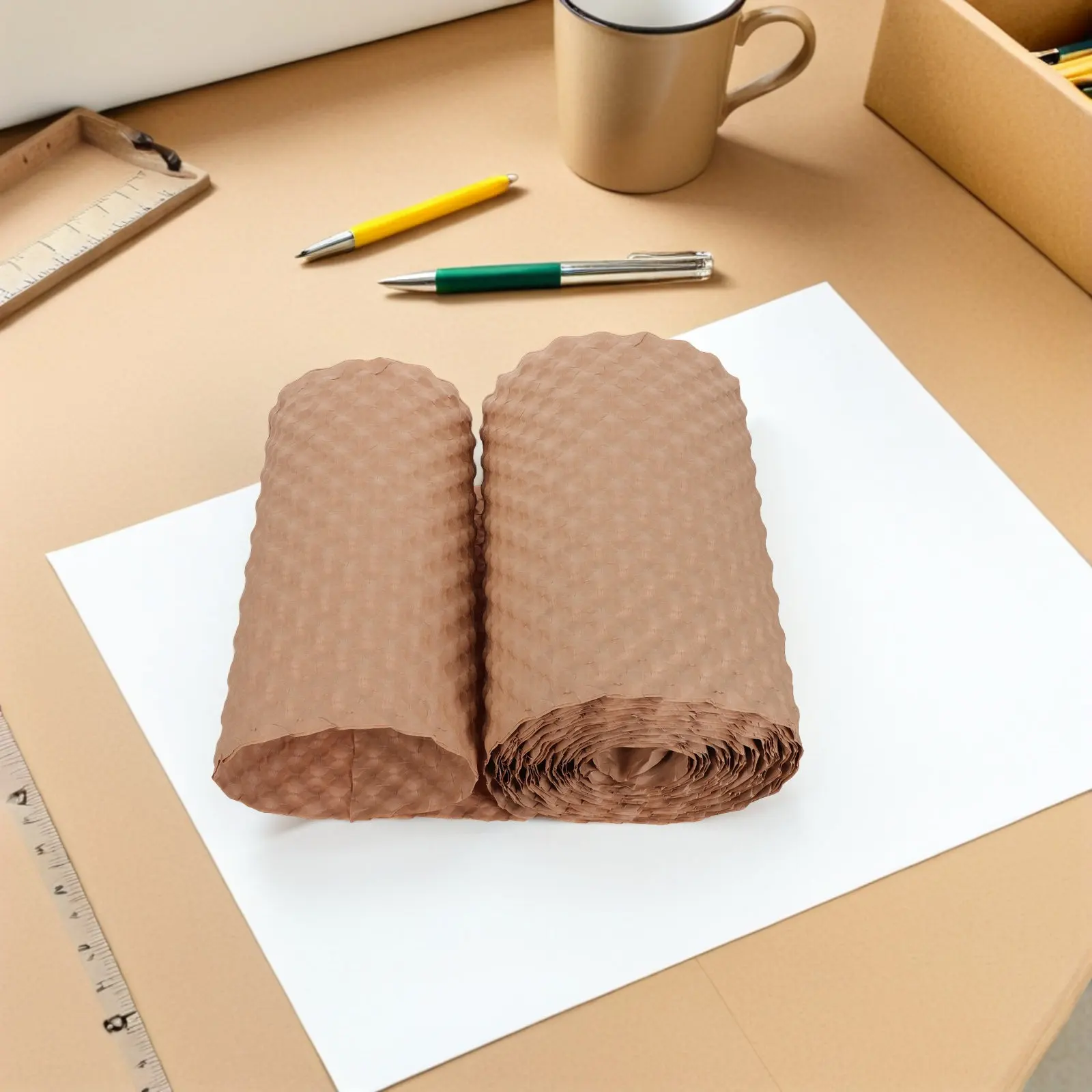 クラフトハニカム包装ロール-787x116インチ-壊れやすい物用保護緩衝材-食器梱包-引越し用品-空隙充填