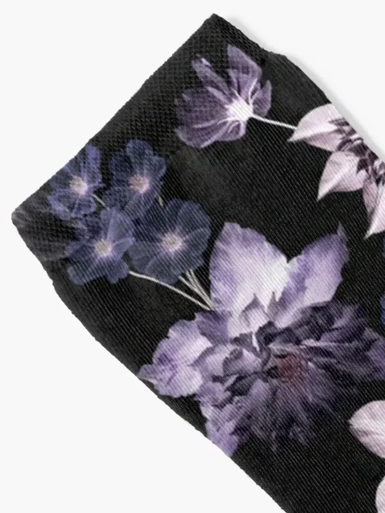 Purple Floral Flowers Spring Summer Socks cool halloween Man Socks Women's