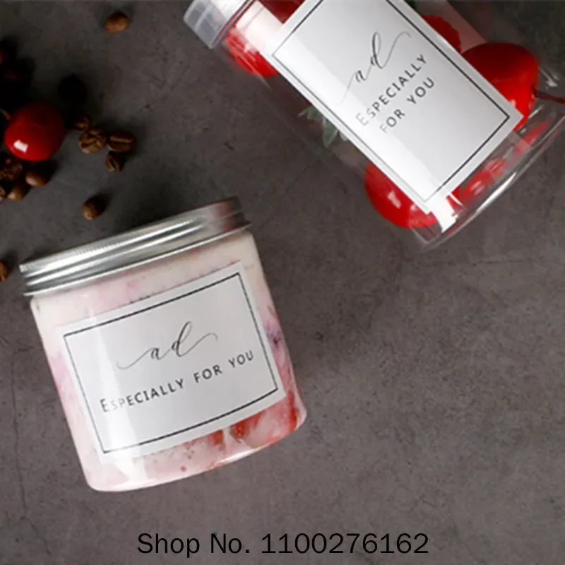 16pcs Net Red Cake Box Cookies Biscuits Candy Pastry Packaging Plastic Jar Transparent Round Ice Cream Cup Dessert Cup with Lid