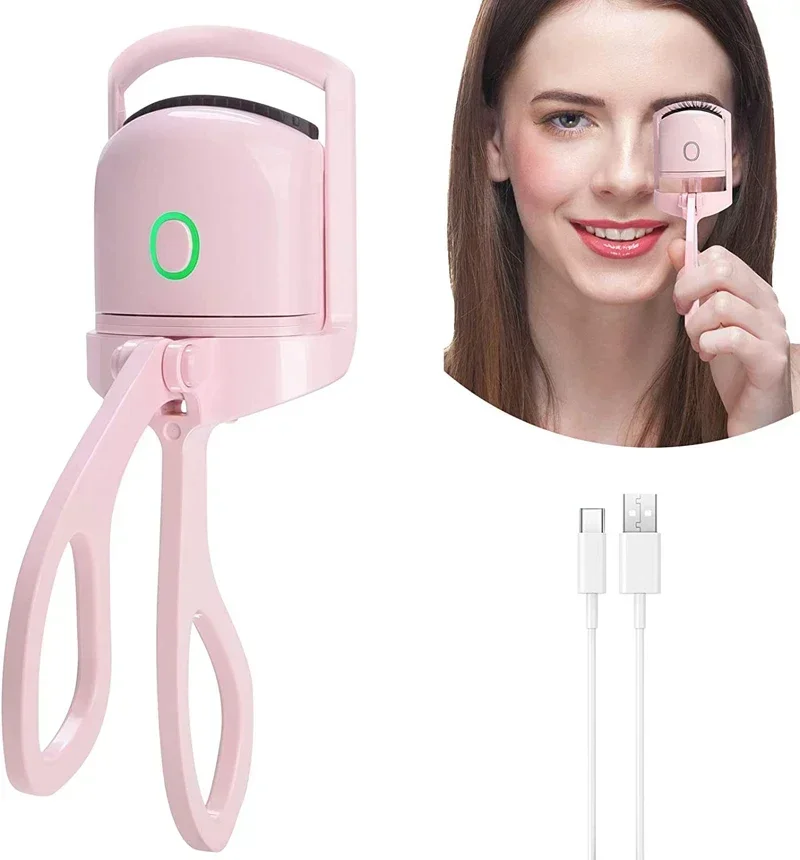 Curling Effect Heated Quick Heating & Long-Lasting Eyelashes Curler, USB Rechargeable Electric Eyelash Curlers with 2 Level Temp