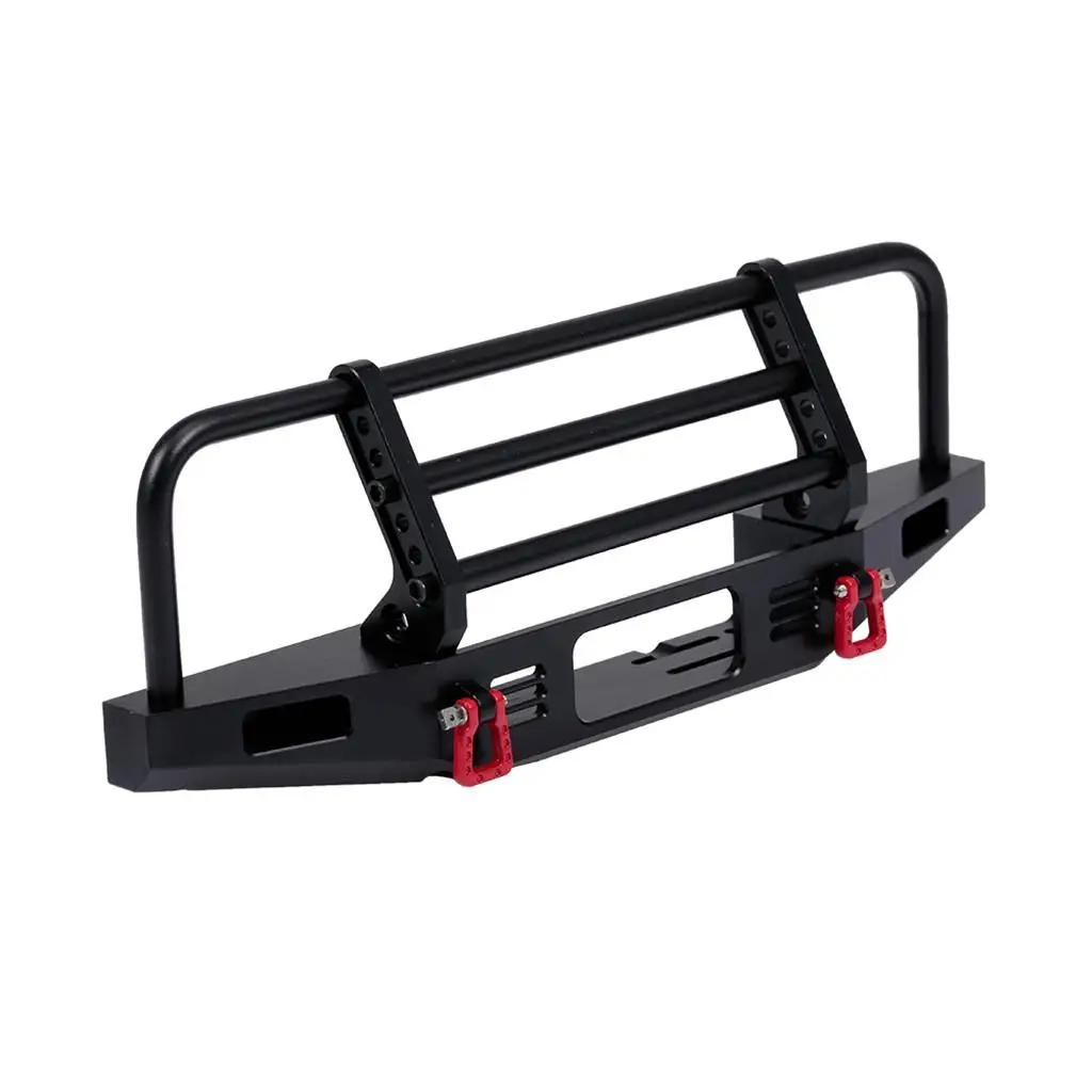RC Car Front Bumper Iron Metal Front Anti-collision Guard with LED Light for 1/10 4x4 RC Crawler Upgrade Parts