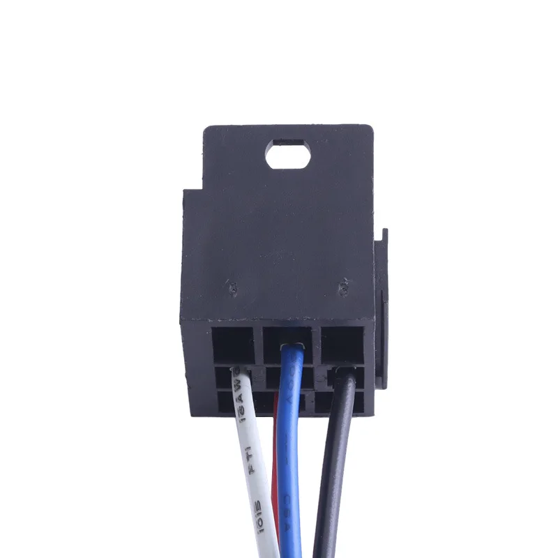 Universal 40A Automotive Relay Holder Square 4/5 Pin with Backrest All Copper Wires Relay Socket