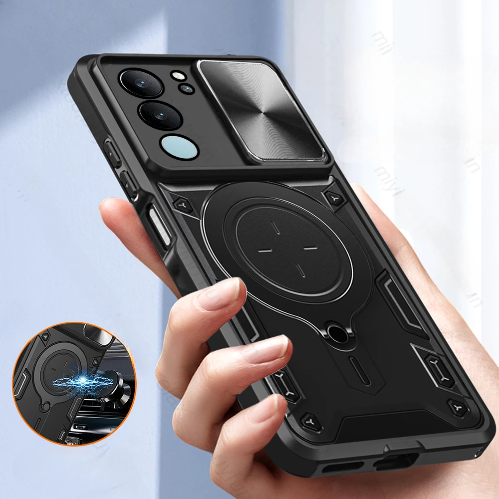 For Vivo V29 5G Case Car Magnetic Ring Holder Stand Cases VivoV29 V 29 29V 5G 2023 V2250 6.78