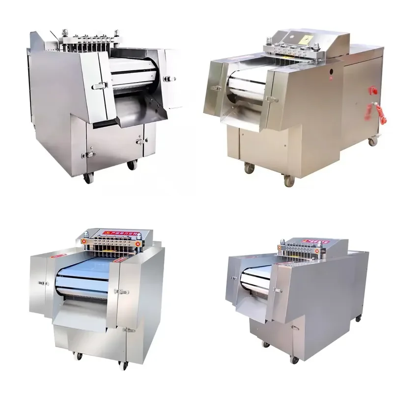 Commercial Chicken Cutter Semi Frozen Duck Goose Fish Cutting Machine Fully Automatic Slitter for Poultry and Seafood