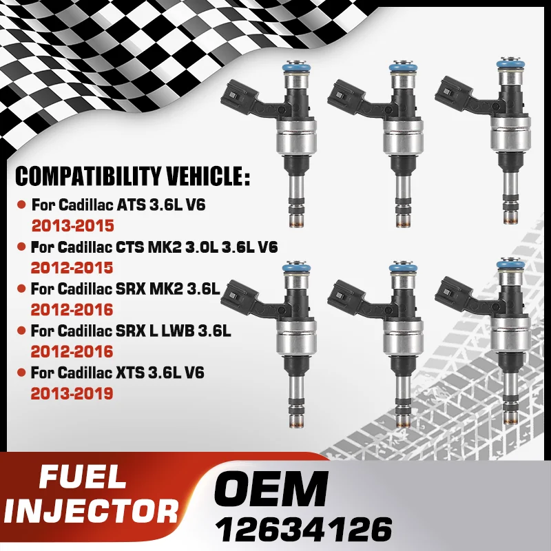 

1/6 Pcs Engine Fuel Injectors Nozzle For Cadillac ATS Cadillac CTS MK2 Cadillac SRX MK2 Cadillac SRX L LWB Cadillac XTS 3.6L V6