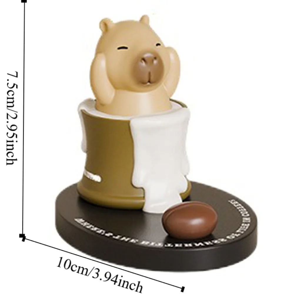 فنجان القهوة كابيبارا حامل هاتف تماثيل صغيرة على شكل حيوانات زخرفة كابيبارا حامل هاتف المحمول الراتنج الإبداعية كابيبرا نموذج