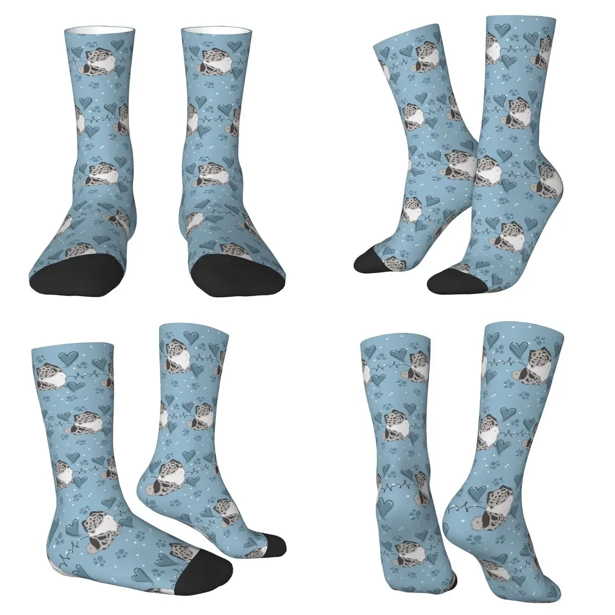 

Носки LOVE Blue Merle Pomeranian, чулки высокого качества в стиле Харадзюку, всесезонные длинные носки, аксессуары для мужчин и женщин, подарки