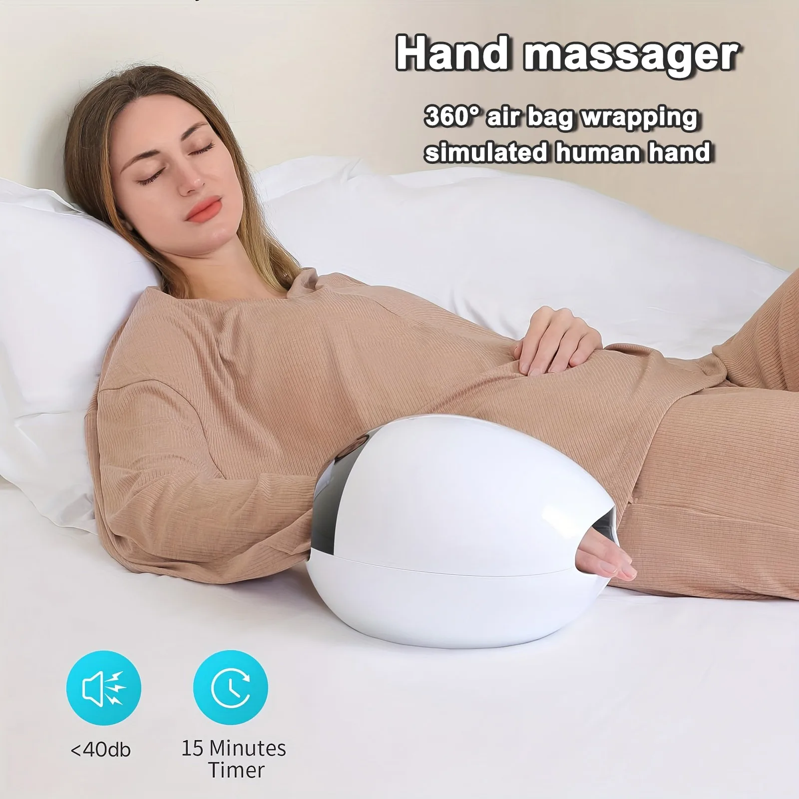 

Rechargeable Portable Hand Massager Acupressure Air Pressure Massage Palm Massage Heating Massager Relax Fatigue Relief