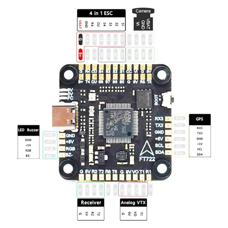 B92B 2X F722 Stack F7 Flight Controller BLHELI-S 100A 4in1 ESC 30.5X30.5mm 3-6S for RC FPV 13inch 15inch Freestyle Drones