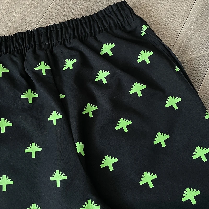 Full Printed Fluorescent Green Logo Sweatpants Men Women Best Quality Trousers Jogger Drawstring Pants