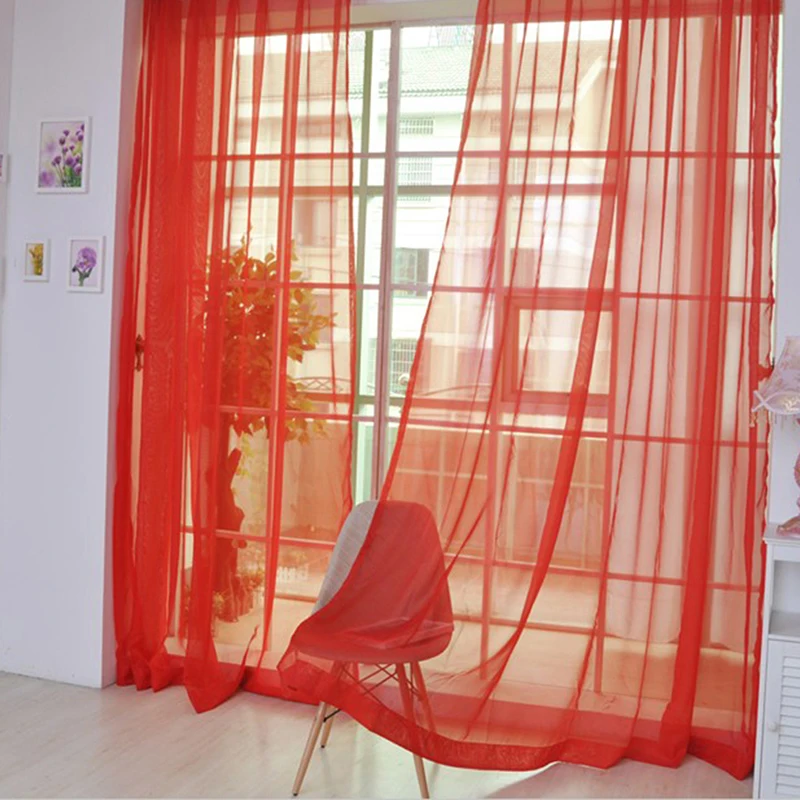 Transparente Fenstergaze Einfarbige Hochzeitsgaze Haushaltsprodukte Luxuriöser Stil Einfach zu Installierende Vorhänge Zubehör – Detail 12