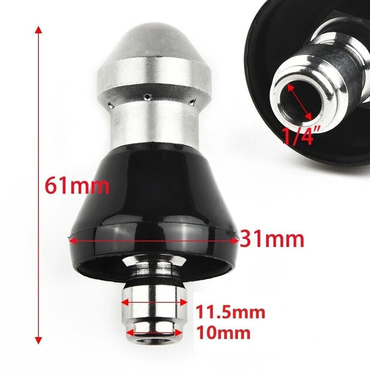 2Pcs 5000psi High Pressure Drain Nozzle Sewer Pipe Cleaner Pressure Washer Clean Tool Universal Washing Machine Drain Dredging