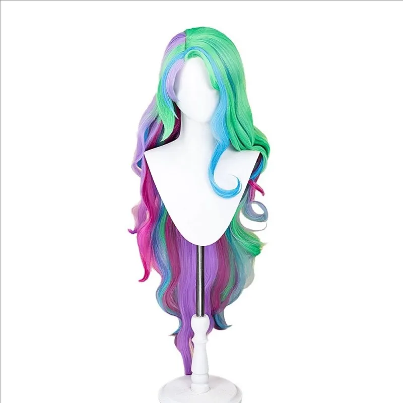 Halloween Prinzessin Celestia Cosplay Kleider Little Equestria Kostüm Pony Alicorn Celestia Perücken Karneval Party Anime Kostüme