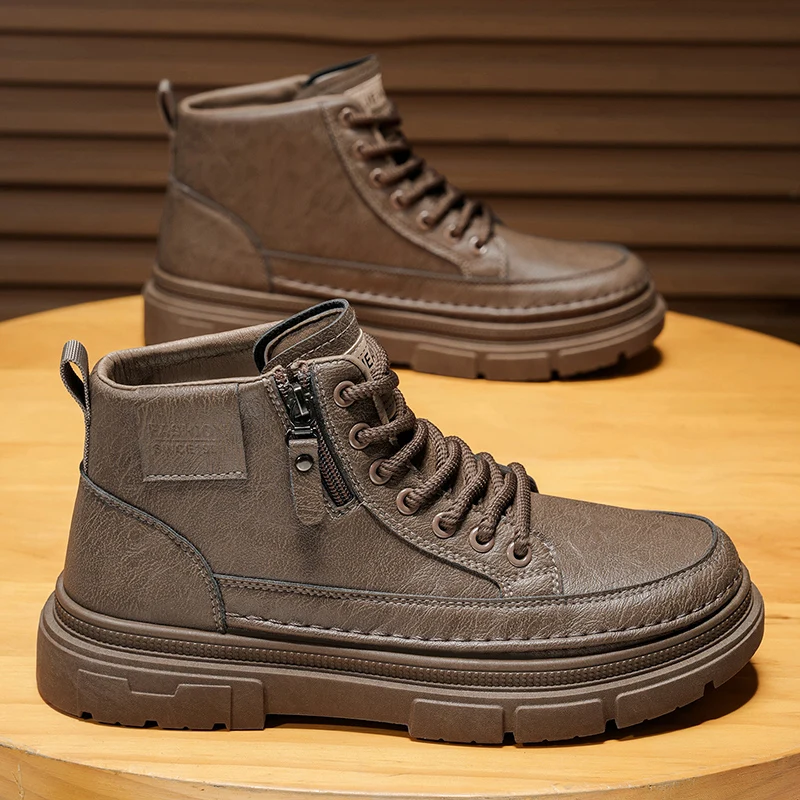 Men Spring New Arrival Casual Shoes Men's Casual Sports Outdoor Hiking Trendy Street Comfortable Leather Shoes Sapatos De Homens