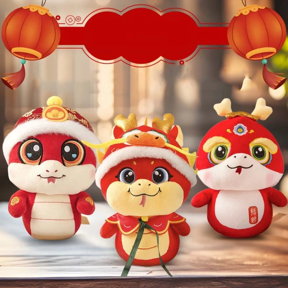 

Fortune Cute Chinese Zodiac Snake Doll Polyester Plush Snake Year Mascot Toy Soft Blessing Lucky Snake Doll Children