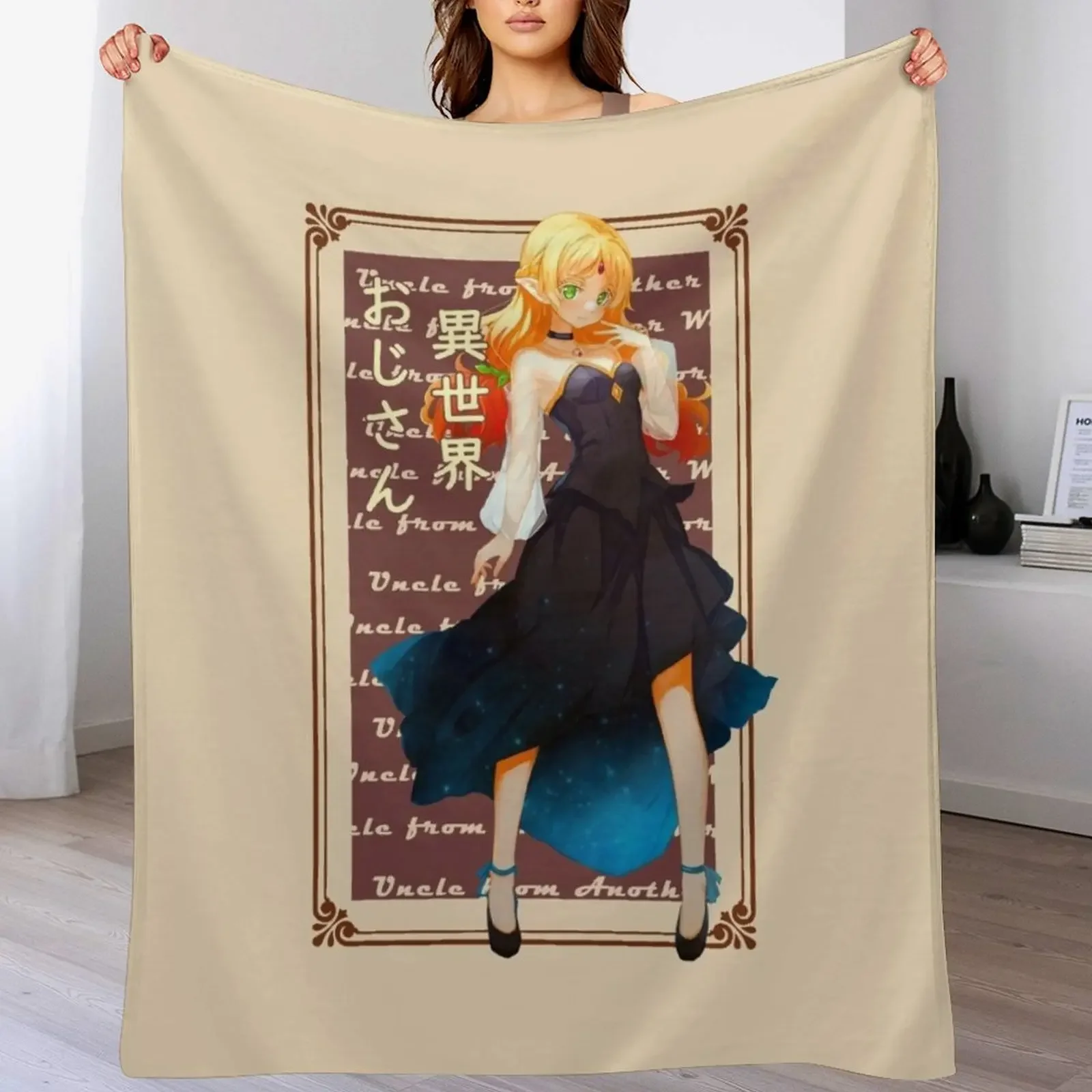 

Tsundere Elf at Party - Uncle from Another World Throw Blanket Soft Extra Large Throw Sofa Soft Big Blankets