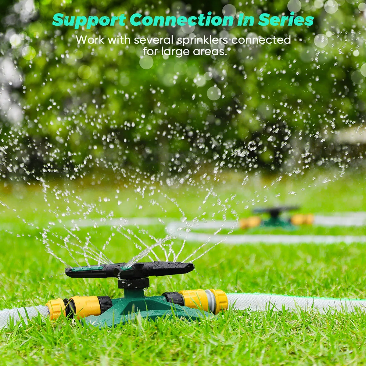 Automatically Rotate Sprinkler Quick Coupling Lawn Rotating Nozzle Grass Garden Lawn Irrigation 360° Sprinkler Gardening Tools