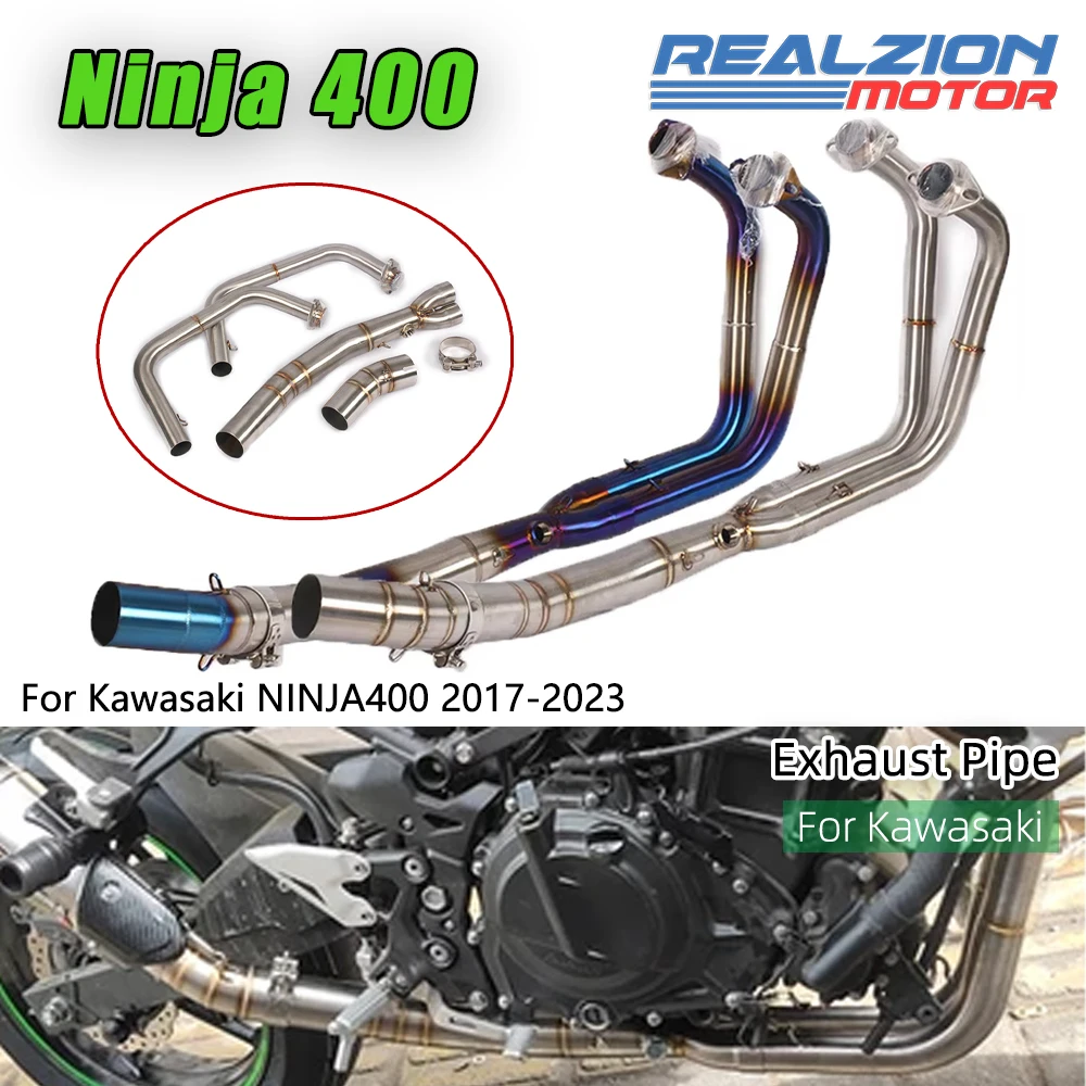 

RZ Ninja 400 2023 Exhaust Pipe Motorcycle Muffler Exhaust Full System Header Link For KAWASAKI NINJA400 NINJA250 Ninja 250 2017