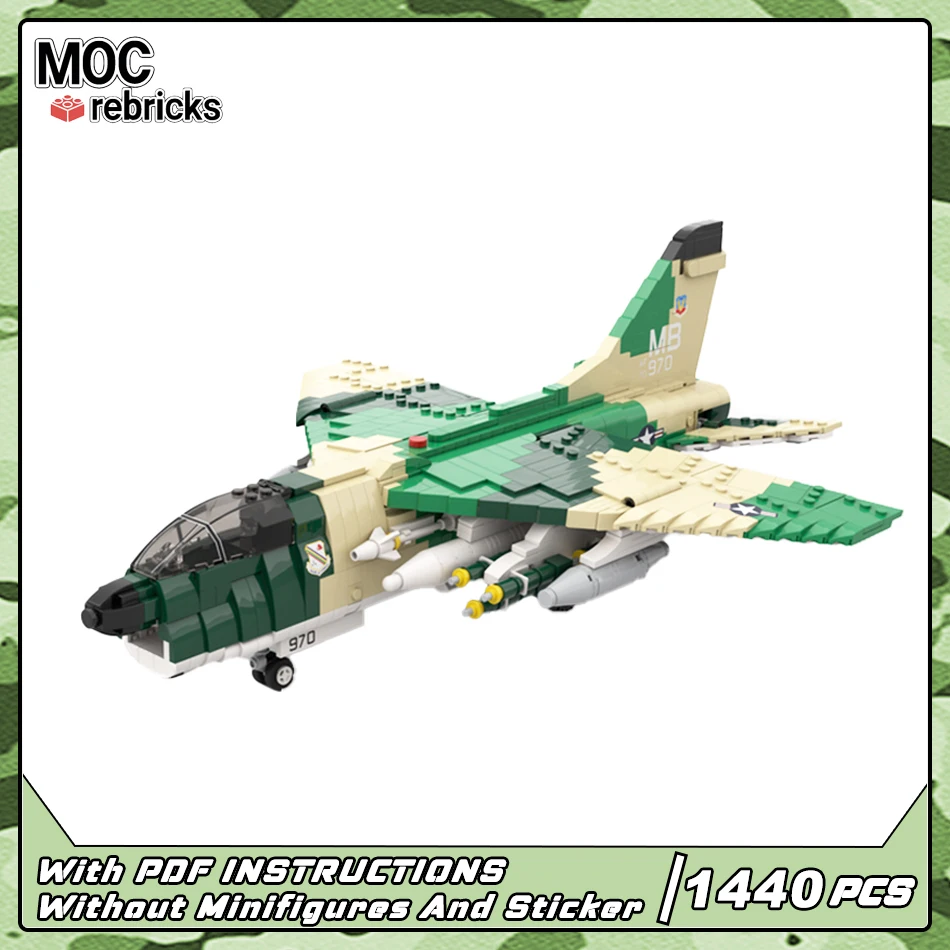 

MOC военные кирпичи A-7D Corsair II Американский военно-морской флот-носец, строительный блок, набор кирпичей «сделай сам», игрушки, детские рождественские подарки
