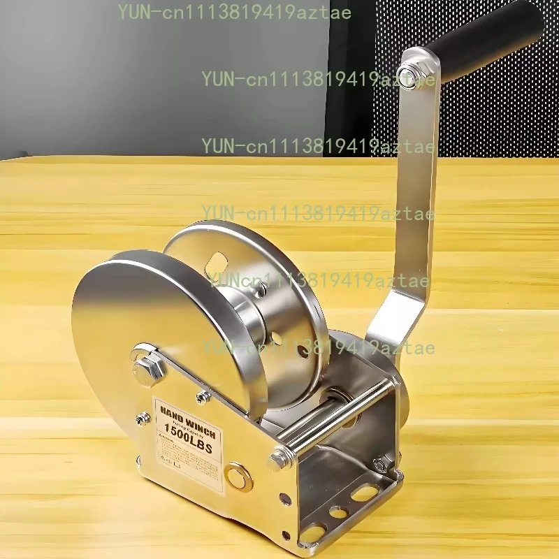 304 Stainless Steel Two-way Self-locking Manual Hand Winch 1200Lbs 2600Lbs Load Hoist for Boat Trailer Workshop Cargo Lifting