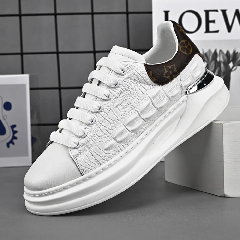 

Летняя распродажа 2026: Мужские повседневные кожаные кроссовки в уличном стиле, универсальные, модные, с эффектом крокодиловой кожи
