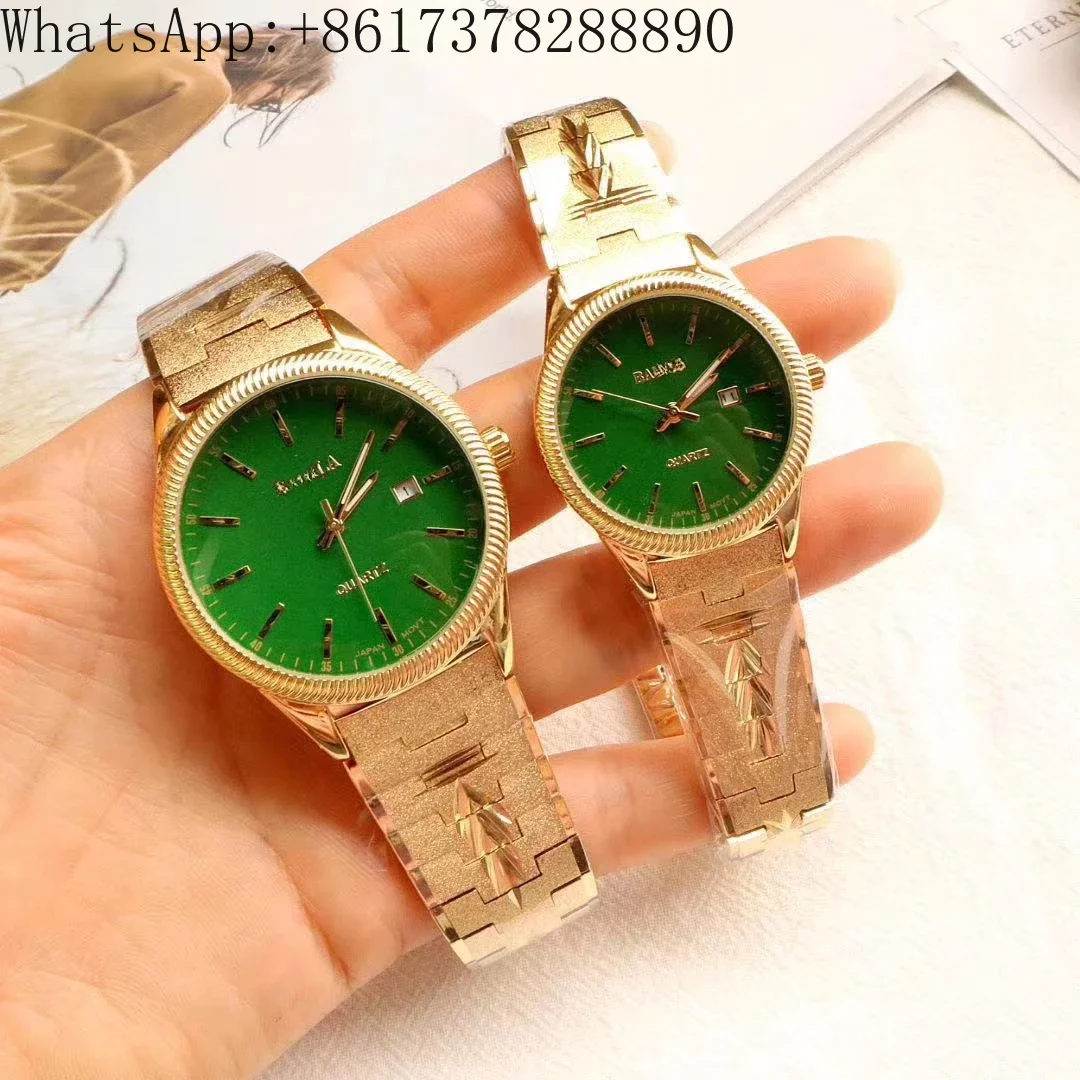 Ladies Watch Men's gold placer Luxury Couple New Shi Ying Waterproof Non-mechanical Adult Business Gold