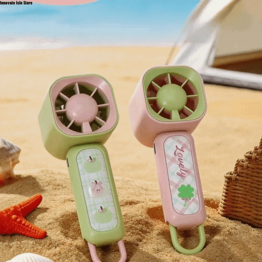 Quiet Operation Handheld Mini Fan Strong Airflow Lightweight Design USB Rechargeable Fan Compact Size Rechargeable Battery