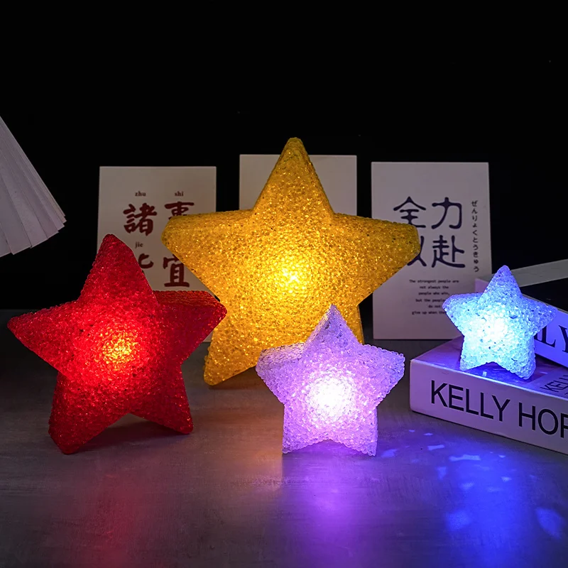12Pcs Led Cute Star Shape Anti-slip Band Light Lamp Acrylic Children Kids Dance Performance Prop Stage  Performance Decoration