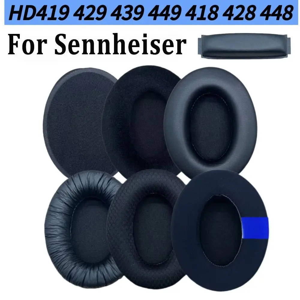 Ersatz-Ohrpolster aus Memory-Schaum, Weiche Kopfhörer-Ohrmuscheln für Sennheiser HD418 419 428 429 439 438 448 449