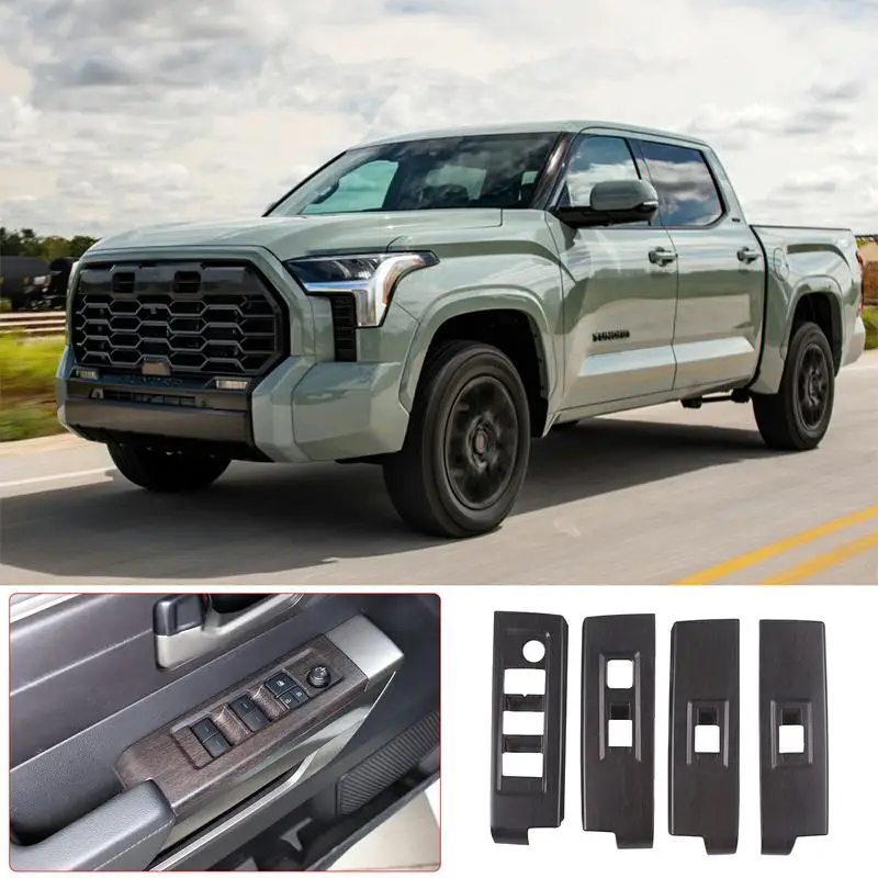 For Toyota Tundra 2022-2023 ABS Oak Grain Style Glass Lift Frame Cover Decorative Sticker Interior Modification Accessories